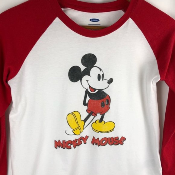 📚 4/$15 Disney + Old Navy Mickey Mouse Raglan T - Size XS - Picture 2 of 12
